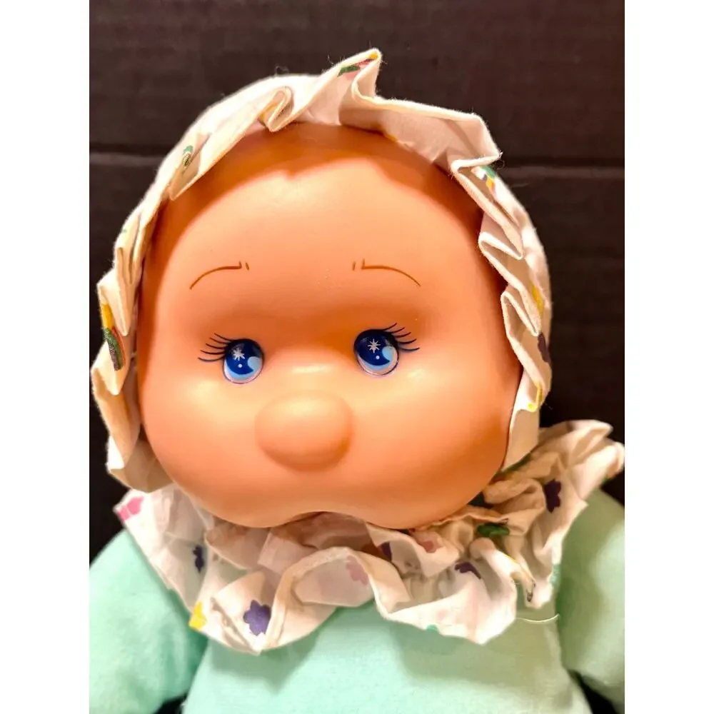 1998 Goldberger Lollipalooza baby doll soft body rubber face bonnet blue starry